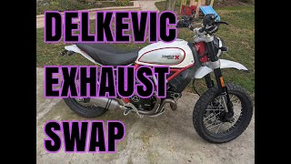 Delkevic Titanium Exhaust Install Ducati Desert Sled Scrambler