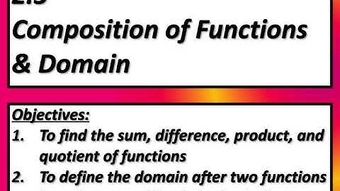 Unit 2.5 Composition of Functions