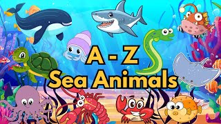 Learn ABC and sea animals l 60++ sea animals with photos & videos l English vocabulary for kids