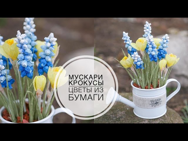 МУСКАРИ из бумаги / Весенняя композиция / DIY TSVORIC