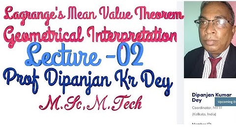 Lagrange Mean Value Theorem & it