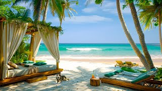 Morning Tropical Seaside Cafe Ambience with Smooth Bossa Nova Music & Ocean Waves Sounds for Relax