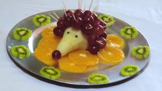 FUNNY HEDGEHOG MADE WITH FRUIT - By J.Pereira Art Carving Fruit and Vegetables