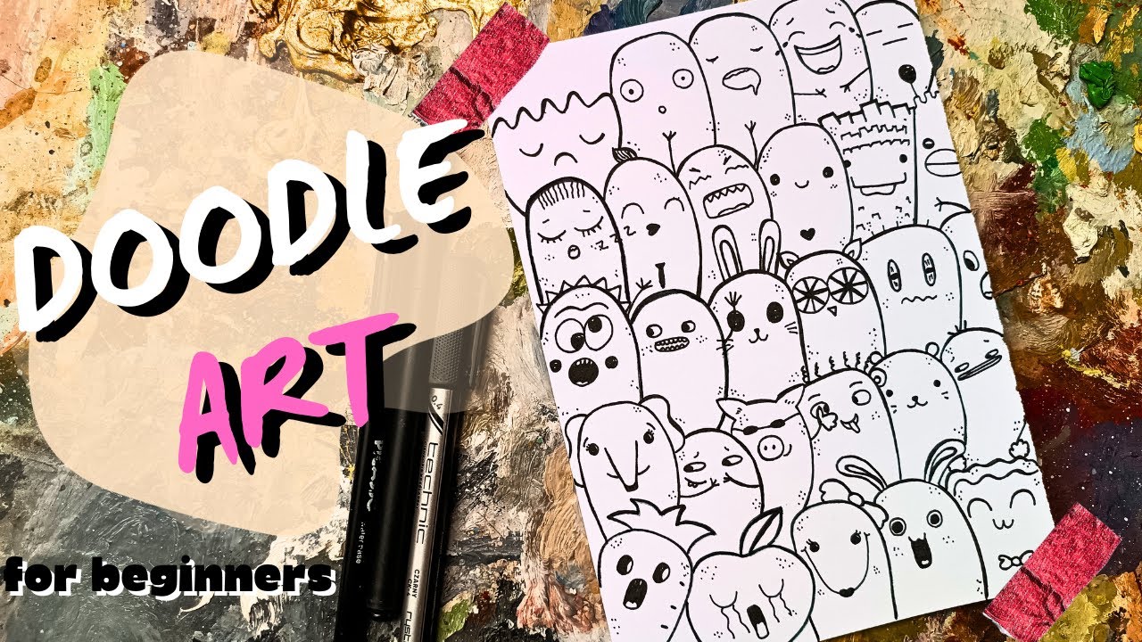 Doodle Art | Cute Faces | for Beginners | doodle with Me - YouTube
