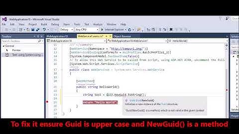C# - Fix Error - Guid NewGuid is a method, which is not valid in the given context