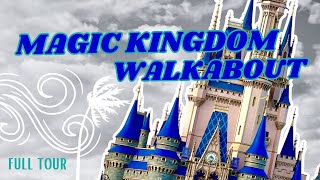 Magic Kingdom Full Tour Walkabout | Park Opening Castle show | Cold breezy January morning