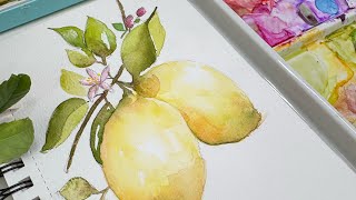 The watercolor lemoniest, lemony, lemons~  Step by Step, You can almost smell them!
