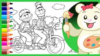 Bert, Ernie, Elmo and Sesame Street - How to Draw and Color - Coloring for Kids