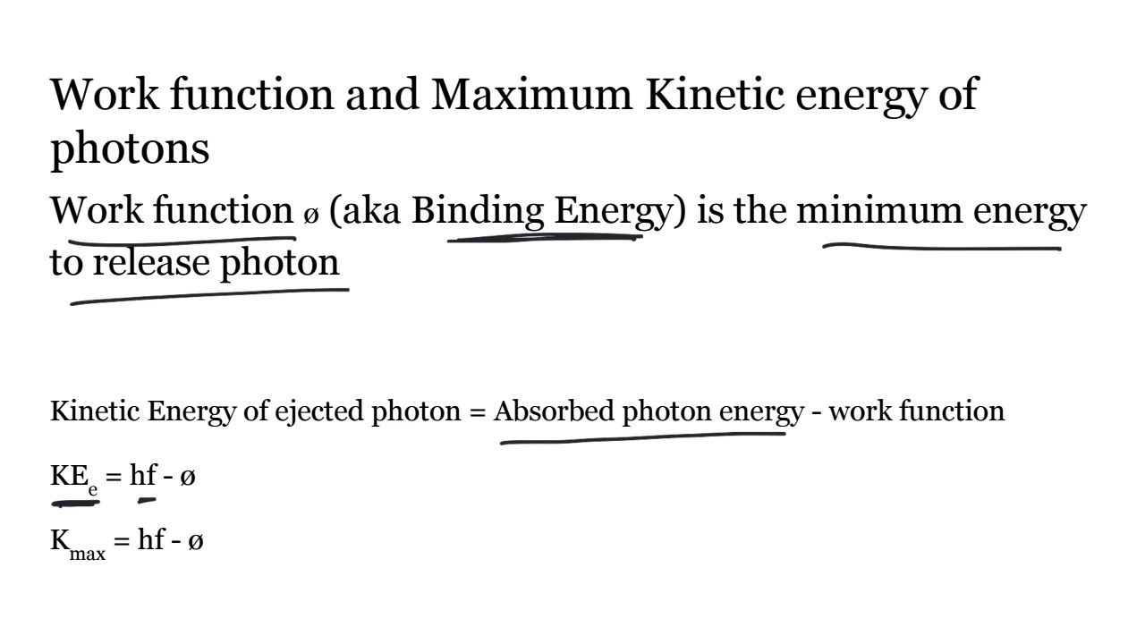 Work function formula YouTube