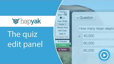 The quiz edit panel in HapYak