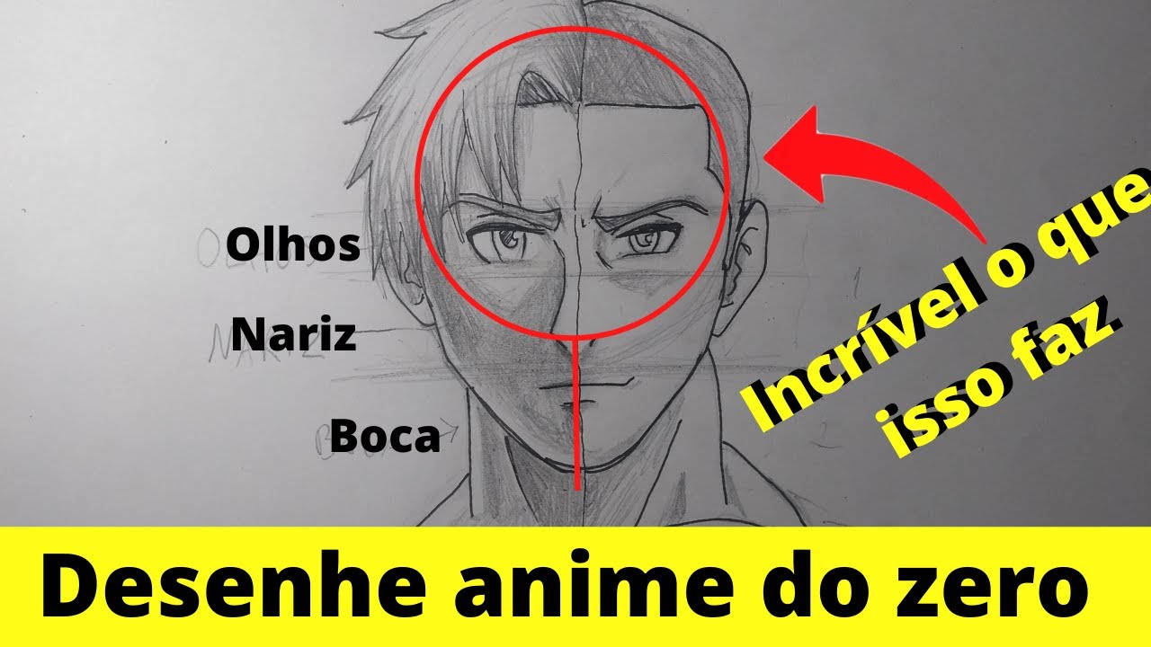 Como Desenhar Rosto de Anime Feminino De Frente Passo a Passo