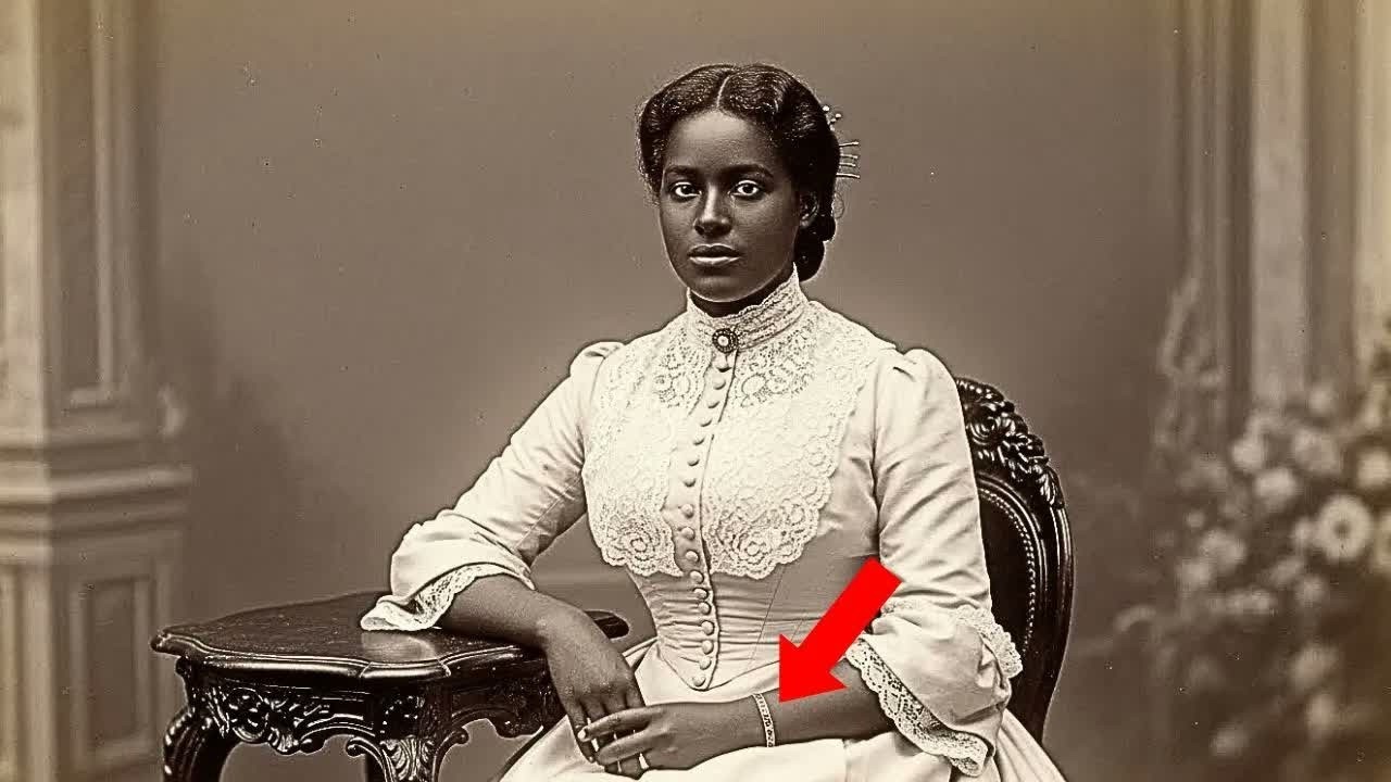 This 1889 studio portrait looks elegant — until you notice what's on the woman's wrist