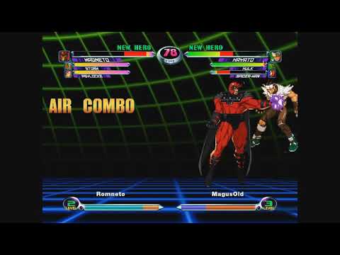 MvC2: Magneto Crossup to 7 Fierce to Throw to Unmashable 100%