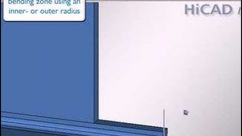 Adjusting sheetmetal bending zone in HiCAD neXt