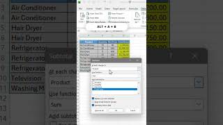 Auto Subtotals in Excel #excel #exceltips #exceltutorial