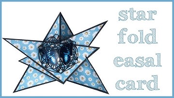 ⭐️ Easy Star fold fancy easel card 🌼 #cardmaking