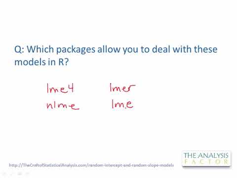 What packages allow you to deal with random intercept and random slope models in R?