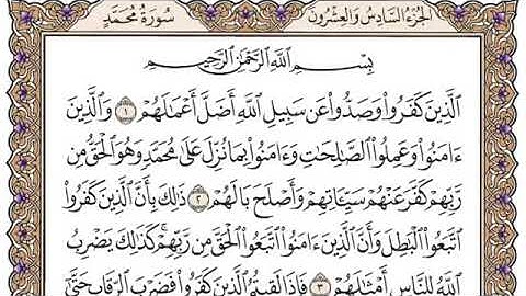 سورة محمد مكتوبة الشيخ مشاري العفاسي