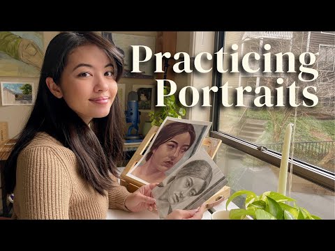 Übung, Geduld, Fortschritt   zeichne und male Portraits mit mir + Bibliotheksausflug 📚