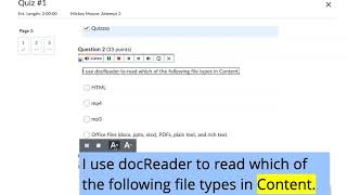 Using ReadSpeaker webReader in Quizzes and Assignments