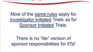 Investigator Initiated Trials Roles and Responsibilities Trailer