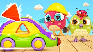 Hop Hop si Burung Hantu & mainan untuk bayi. Mobil sortir dan kendaraan untuk anak. Kartun bayi