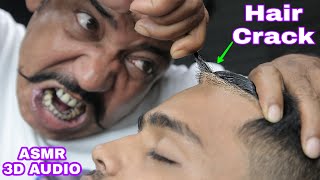 Crunchy Hair Cracking Head Massage With Neck Crack & Ear Crack By Asim Barber | ASMR Binaural Audio