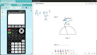 UIL Calculator 26A-09 (geometry, semicircle, area)