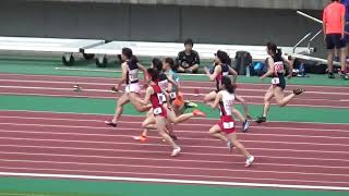 女子100m_決勝1組_令和元年度第72回札幌市中体連陸上20190630