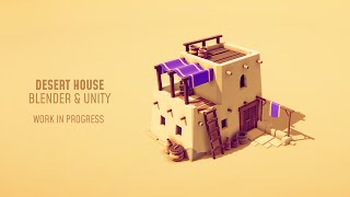 Blender & Unity HDRP - Desert HOUSE in Low poly / Flat Shading Style