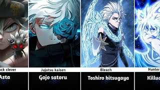 Anime characters with the white haired