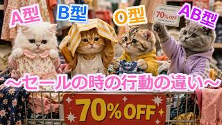 【血液型別】セールの時の行動の違い