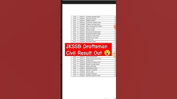 JKSSB Draftsman Civil Result Out 🔥 #jkssb