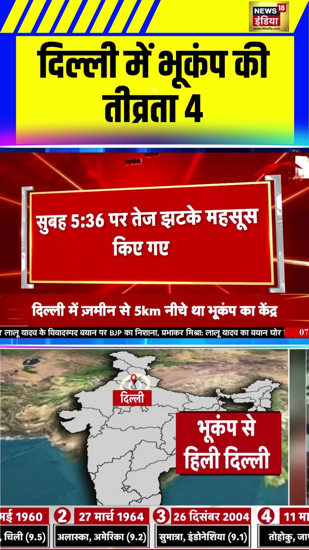 Earthquake in Delhi NCR: भूकंप की तीव्रता रिएक्टर स्केल पर 4 मापी गई | #shorts
