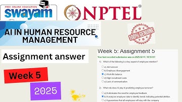 AI in Human Resource Management NPTEL Week 5|Assignment 5 Answers Solution Quiz | 2025 - Jan