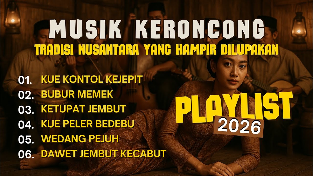 Lagu Keroncong Jadul | 6 Lagu Legendaris Kuliner & Budaya Jadul | Dawet, Pejuh, Bubur, Kue & Ketupat