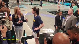 Caitlin Clark warm up routine before New York Liberty game