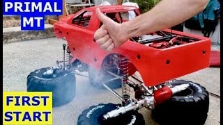 Primal MT Raminator 1/5 Truck   First Start and First CRUSH (The Right Way)