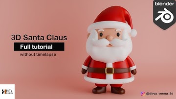Cute 3D Santa Claus in blender  || 3D Santa Claus in blender || Blender beginner tutorial