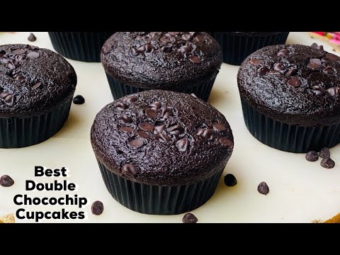 Best Double Chocolate Chip Cupcakes | Eggless Wheat Cupcakes | Chocolate cupcakes | Flavourful Food