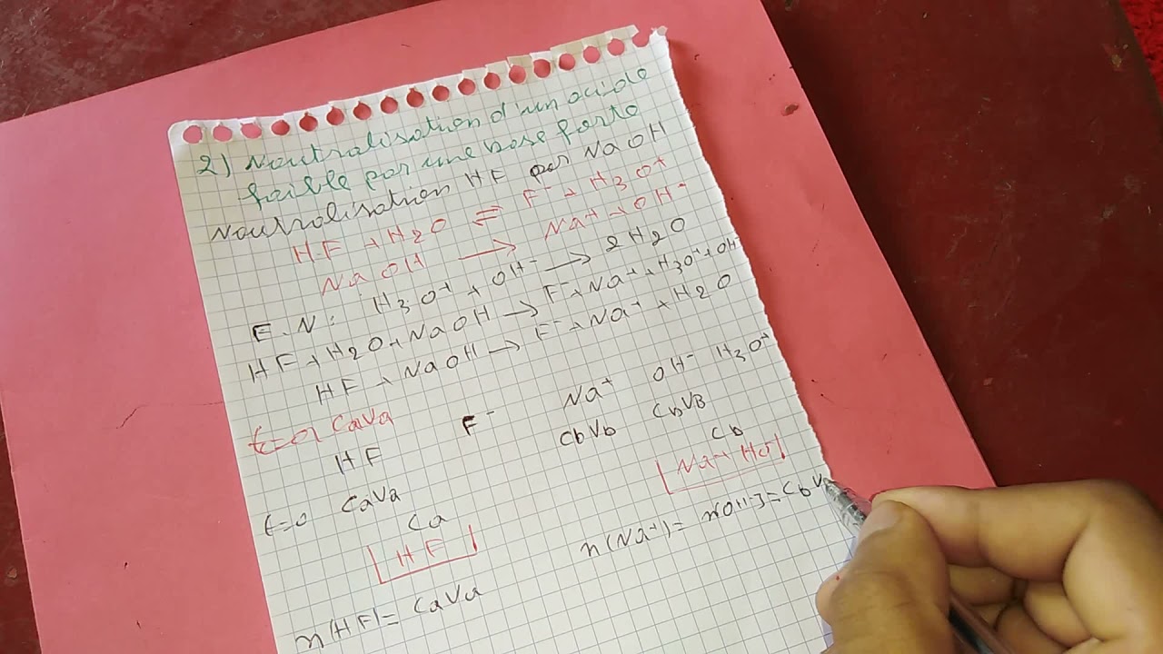Chimie de solution # 19 Nautralisation d'un acide faible par base forte