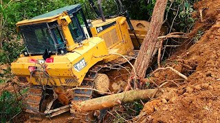 The Most Difficult Job Done by The Dozer  CAT D7R Break Down The Trees