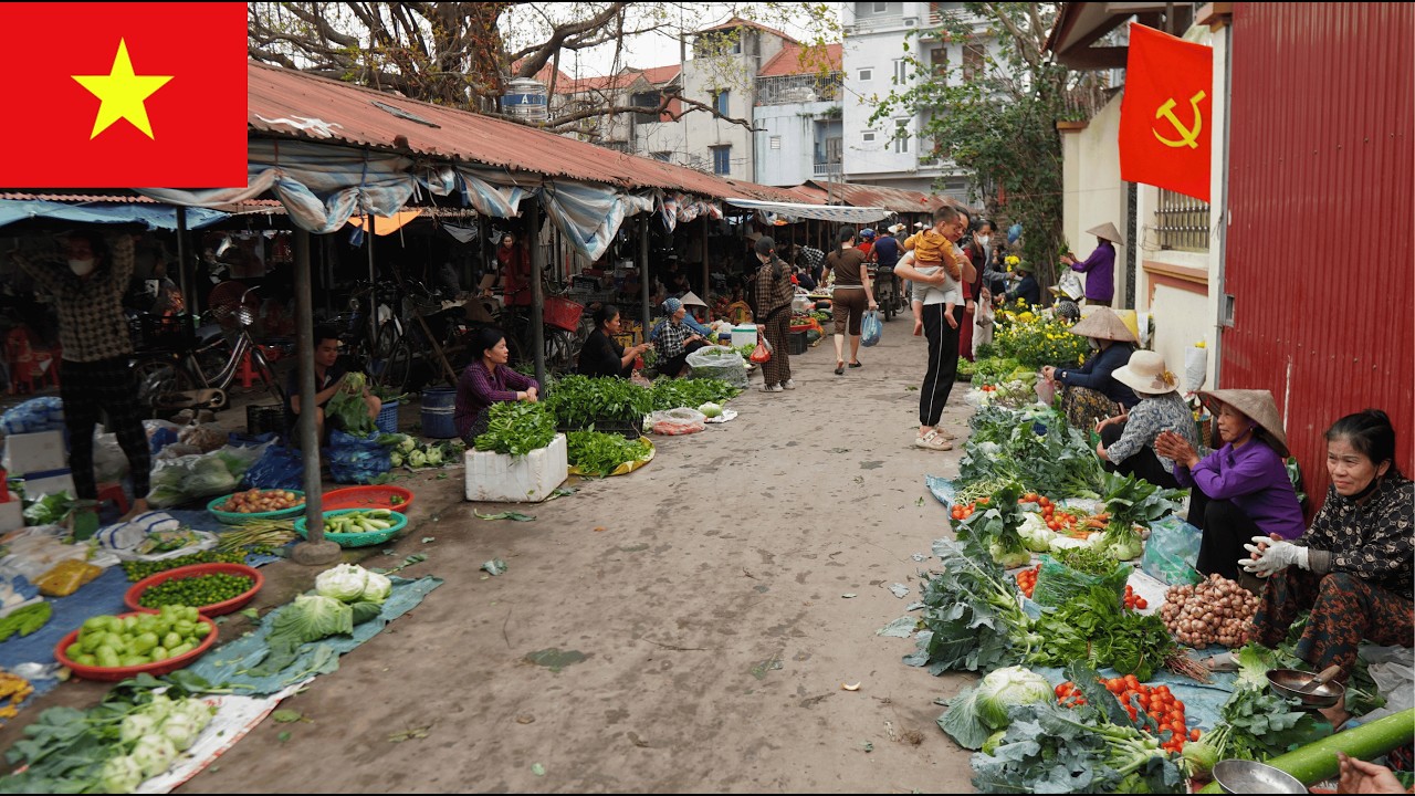 Рыночная жизнь Вьетнама | Настоящее утро на рынке Дай в провинции Бакнинь