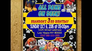 Paw Patrol Party - Paw Patrol Birthday - Paw Patrol Invitation