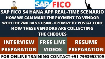 SAP FICO S4 HANA APP REAL-TIME SCENARIO, PAYMENT TO VENDORS USING RANKING ORDERS BY POSTAL CODES