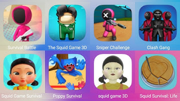 Survival Battle Royale, The Squid Game 3D, Sniper Challenge, Clash Gang, Squid Game Survival 3D