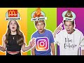 INSTAGRAM FILTERS Decide What I Eat for 24 HOURS **DOUBLE DATE CHALLENGE** 🍔🥰 | Walker Bryant