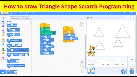#scratch How to draw Triangle Shape Scratch Programming used turn & repeat method
