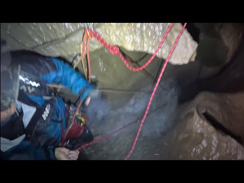 90 Foot Tall Raging Waterfall In Cave