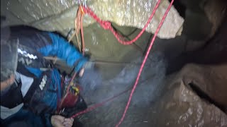 90 Foot Tall Raging Waterfall In Cave